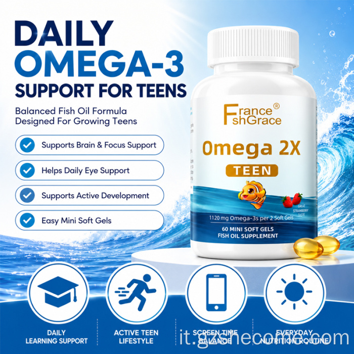 Shecome Omega 2X Capsule molli di olio di pesce Cuore Cervello